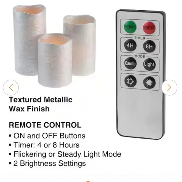 Flameless Candles set of Three with remote. In the box never been used. - Picture 8 of 14